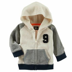 Oshkosh B'gosh Baby Bos French Terry Cardigan Hoodie Jacket Beige Colorb…